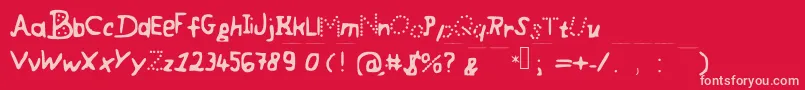 フォントCoolyFont – 赤い背景にピンクのフォント