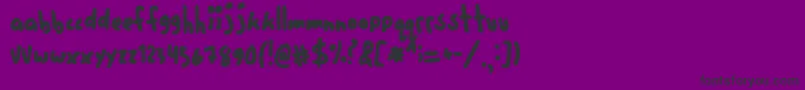 フォントFiveCents – 紫の背景に黒い文字