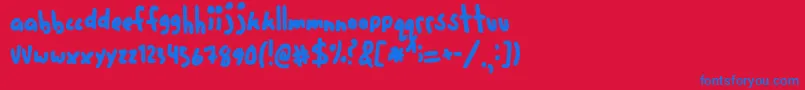 fuente FiveCents – Fuentes Azules Sobre Fondo Rojo