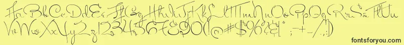 MissFitzpatrick-Schriftart – Schwarze Schriften auf gelbem Hintergrund