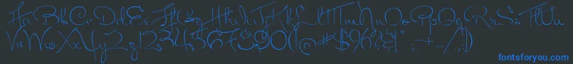 Шрифт MissFitzpatrick – синие шрифты на чёрном фоне
