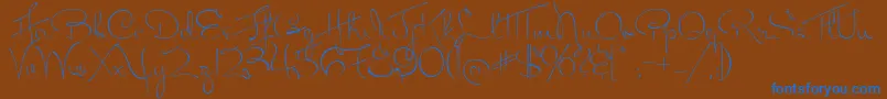 MissFitzpatrick Font – Blue Fonts on Brown Background