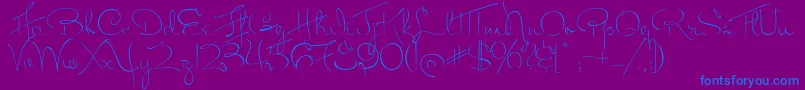 MissFitzpatrick-fontti – siniset fontit violetilla taustalla