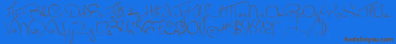 Шрифт MissFitzpatrick – коричневые шрифты на синем фоне