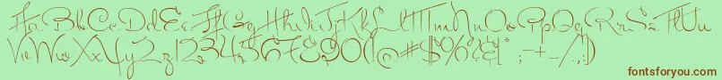 MissFitzpatrick Font – Brown Fonts on Green Background