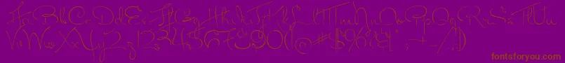 フォントMissFitzpatrick – 紫色の背景に茶色のフォント