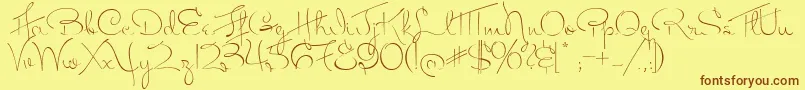 MissFitzpatrick Font – Brown Fonts on Yellow Background
