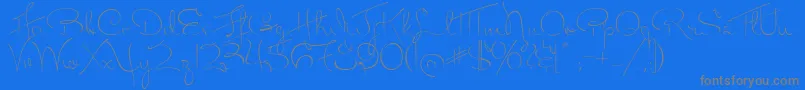 Czcionka MissFitzpatrick – szare czcionki na niebieskim tle
