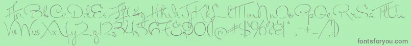 フォントMissFitzpatrick – 緑の背景に灰色の文字