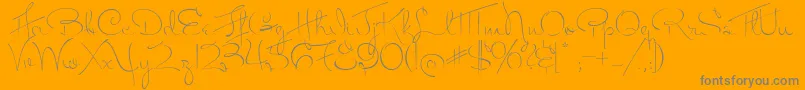 フォントMissFitzpatrick – オレンジの背景に灰色の文字