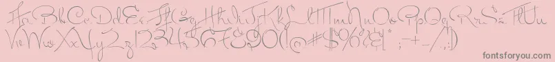 MissFitzpatrick-fontti – harmaat kirjasimet vaaleanpunaisella taustalla
