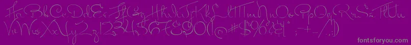 フォントMissFitzpatrick – 紫の背景に灰色の文字
