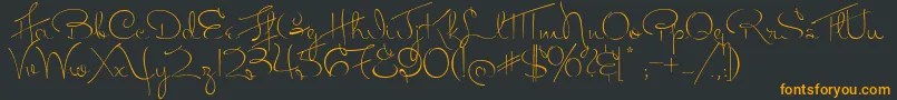 Шрифт MissFitzpatrick – оранжевые шрифты на чёрном фоне