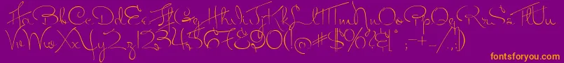 Шрифт MissFitzpatrick – оранжевые шрифты на фиолетовом фоне