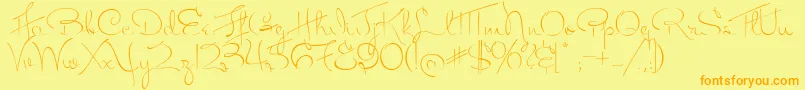 MissFitzpatrick Font – Orange Fonts on Yellow Background