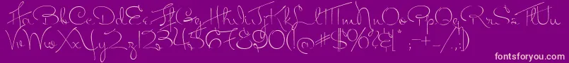 MissFitzpatrick-fontti – vaaleanpunaiset fontit violetilla taustalla