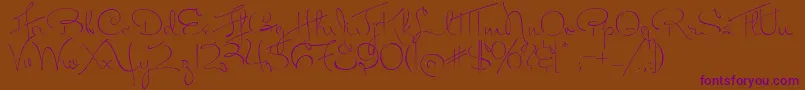 MissFitzpatrick-fontti – violetit fontit ruskealla taustalla