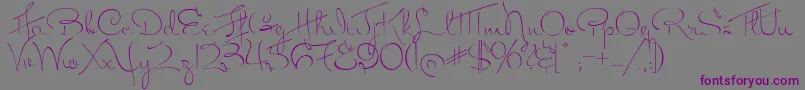 Шрифт MissFitzpatrick – фиолетовые шрифты на сером фоне