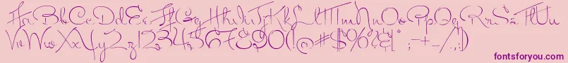 MissFitzpatrick-Schriftart – Violette Schriften auf rosa Hintergrund