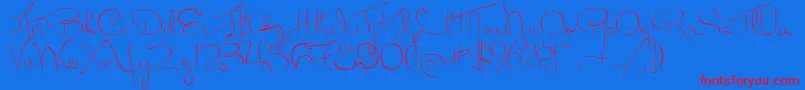 MissFitzpatrick-fontti – punaiset fontit sinisellä taustalla