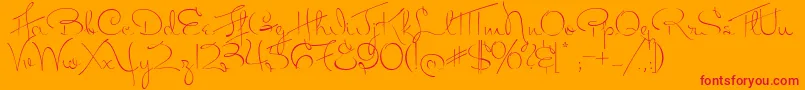 フォントMissFitzpatrick – オレンジの背景に赤い文字