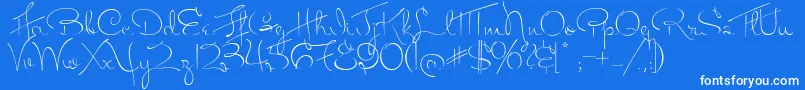 Шрифт MissFitzpatrick – белые шрифты на синем фоне