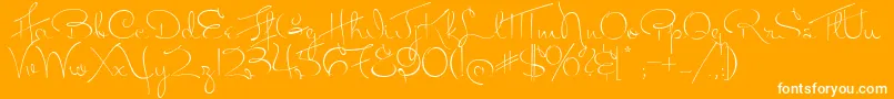 フォントMissFitzpatrick – オレンジの背景に白い文字