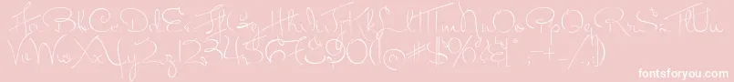 MissFitzpatrick-fontti – valkoiset fontit vaaleanpunaisella taustalla