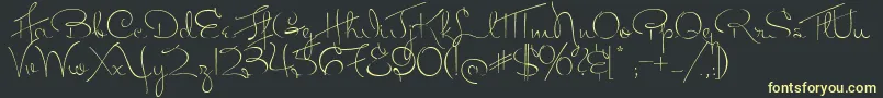 MissFitzpatrick-fontti – keltaiset fontit mustalla taustalla