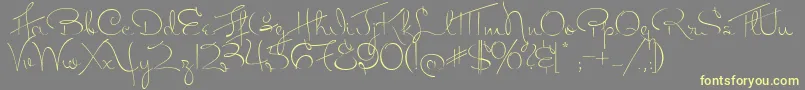 MissFitzpatrick-Schriftart – Gelbe Schriften auf grauem Hintergrund