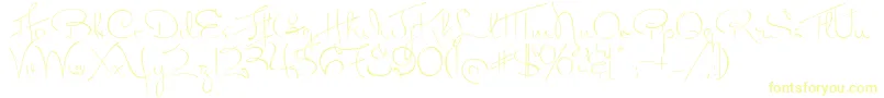 MissFitzpatrick-Schriftart – Gelbe Schriften auf weißem Hintergrund