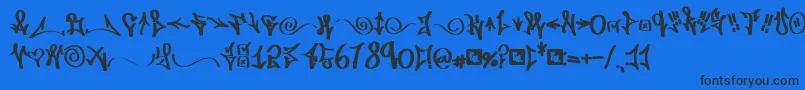 FdWordplay Font – Black Fonts on Blue Background
