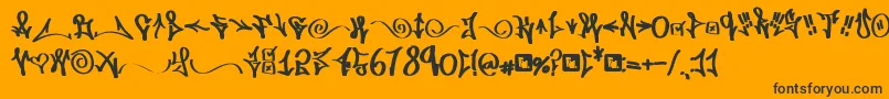 フォントFdWordplay – 黒い文字のオレンジの背景