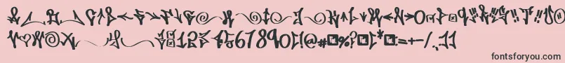 FdWordplay-fontti – mustat fontit vaaleanpunaisella taustalla
