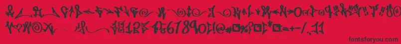 FdWordplay-fontti – mustat fontit punaisella taustalla