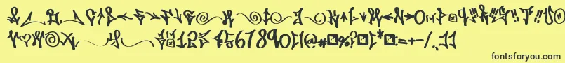 Fonte FdWordplay – fontes pretas em um fundo amarelo