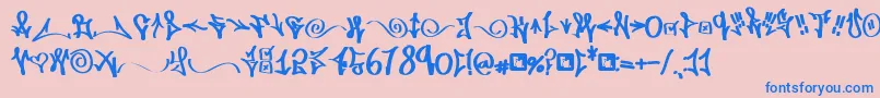 Fonte FdWordplay – fontes azuis em um fundo rosa