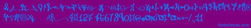 FdWordplay Font – Blue Fonts on Purple Background
