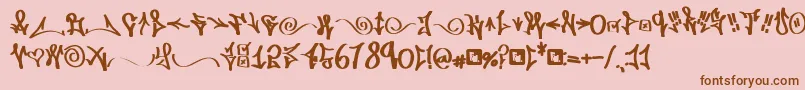 FdWordplay Font – Brown Fonts on Pink Background