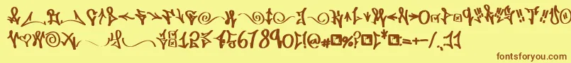 Подробнее о шрифте FdWordplay Шрифт FdWordplay – коричневые шрифты на жёлтом фоне