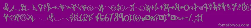 FdWordplay-Schriftart – Graue Schriften auf violettem Hintergrund