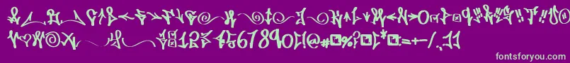 FdWordplay Font – Green Fonts on Purple Background