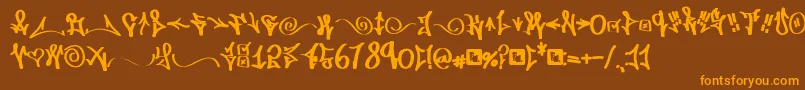 fuente FdWordplay – Fuentes Naranjas Sobre Fondo Marrón