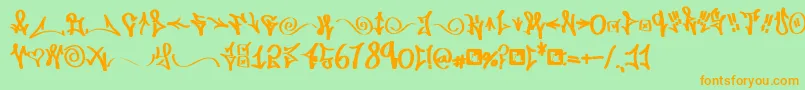 Police FdWordplay – polices orange sur fond vert
