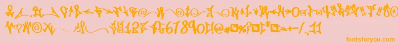 FdWordplay Font – Orange Fonts on Pink Background