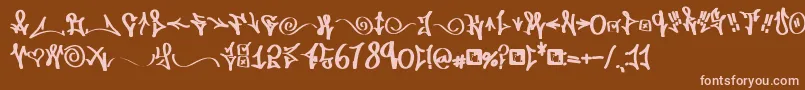FdWordplay Font – Pink Fonts on Brown Background