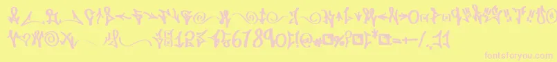 FdWordplay Font – Pink Fonts on Yellow Background