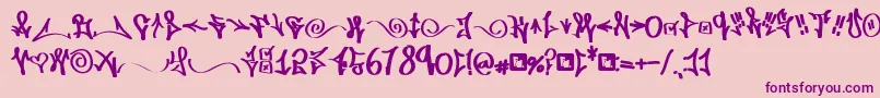 FdWordplay-Schriftart – Violette Schriften auf rosa Hintergrund