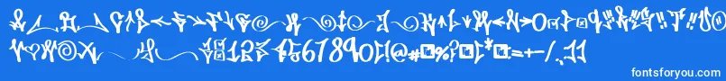 フォントFdWordplay – 青い背景に白い文字