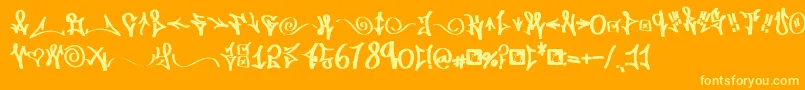 Fonte FdWordplay – fontes amarelas em um fundo laranja